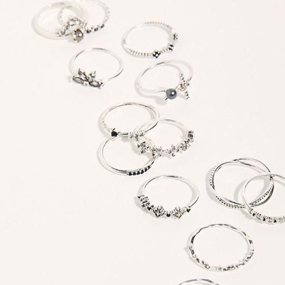 Free People Jewelry - Free People Mega Ring Silver RINGS Set..NWT